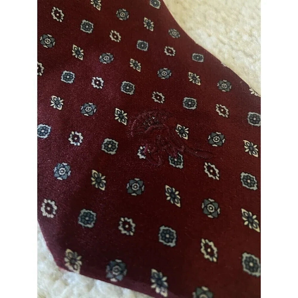 Countess Mara Sistine Satin Tie  - Red and Floral Pattern - Formal, Career, Work